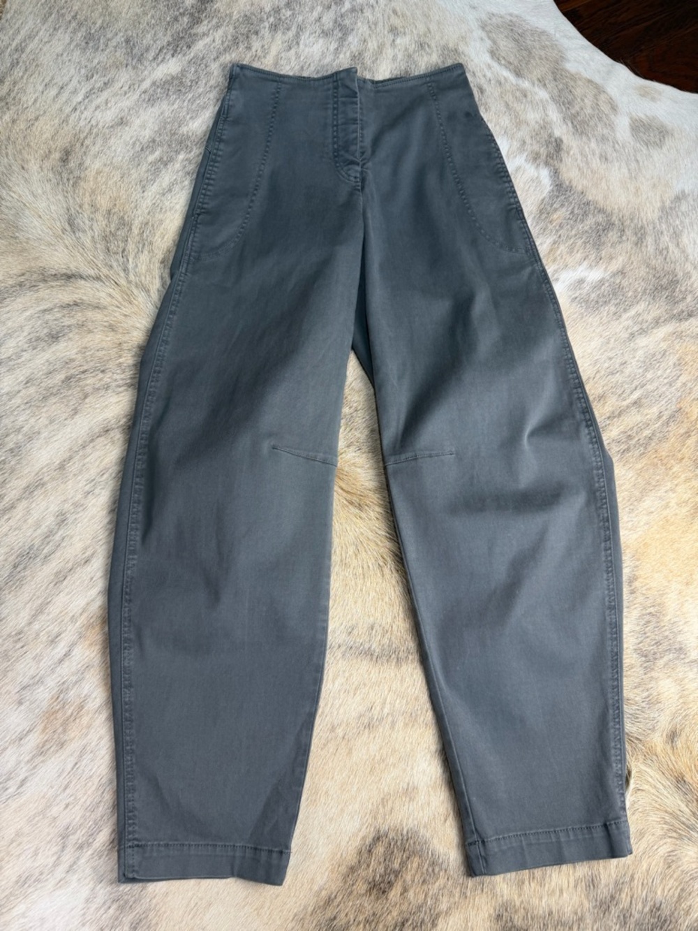OSKA Hose Birga Charcoal Barrel Leg Pants Architectural Pull-On Trousers Size 0